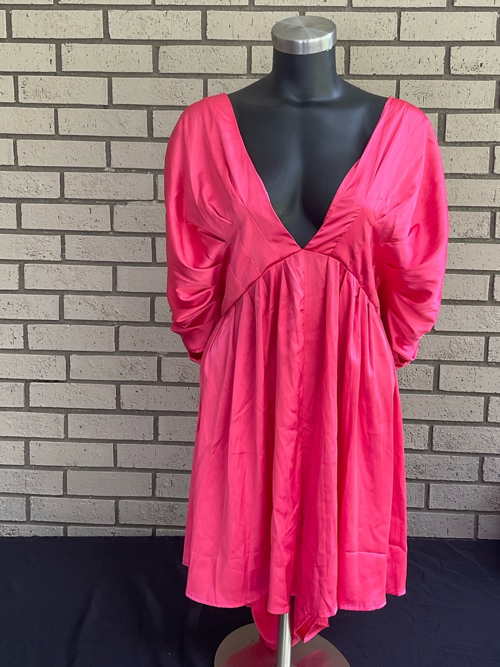 Women's Fuchsia V-Neck Romper Dress